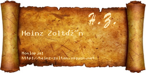 Heinz Zoltán névjegykártya
